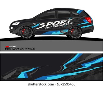 Car Graphic vector. abstract racing background for SUV vinyl wrap