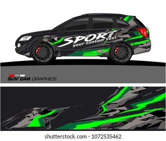 Car Graphic vector. abstract racing background for SUV vinyl wrap