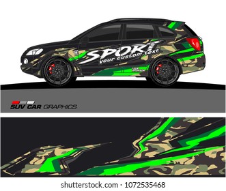Car Graphic vector. abstract racing background for SUV vinyl wrap