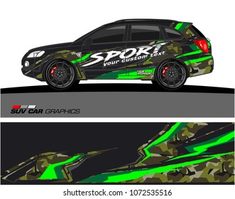 Car Graphic vector. abstract racing background for SUV vinyl wrap