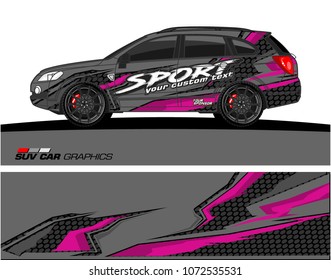 Car Graphic vector. abstract racing background for SUV vinyl wrap