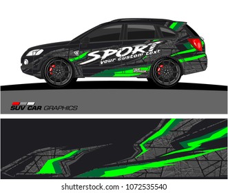 Car Graphic vector. abstract racing background for SUV vinyl wrap