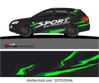Car Graphic vector. abstract racing background for SUV vinyl wrap