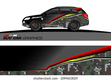 car graphic vector. abstract racing shape design for vehicle vinyl wrap 