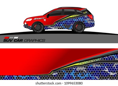car graphic vector. abstract racing shape design for vehicle vinyl wrap 