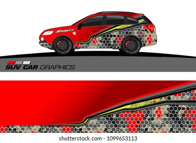 car graphic vector. abstract racing shape design for vehicle vinyl wrap 