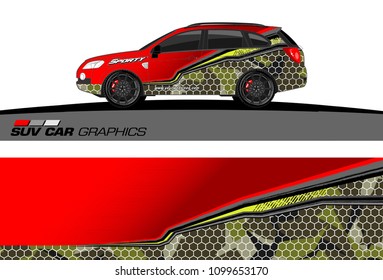 car graphic vector. abstract racing shape design for vehicle vinyl wrap 