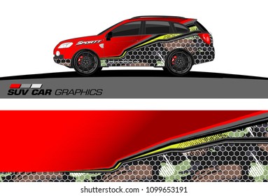 car graphic vector. abstract racing shape design for vehicle vinyl wrap 