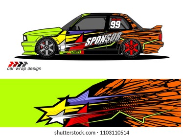 car Graphic vector. abstract racing shape design for vehicle vinyl wrap background 