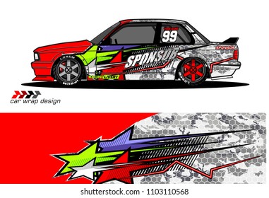 car Graphic vector. abstract racing shape design for vehicle vinyl wrap background 