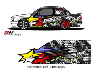 car Graphic vector. abstract racing shape design for vehicle vinyl wrap background 