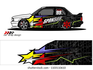 
car Graphic vector. abstract racing shape design for vehicle vinyl wrap background 