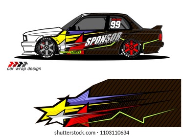 car Graphic vector. abstract racing shape design for vehicle vinyl wrap background 