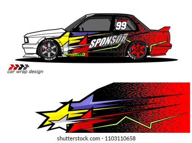 car Graphic vector. abstract racing shape design for vehicle vinyl wrap background 