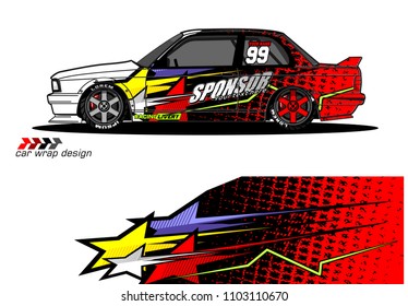 car Graphic vector. abstract racing shape design for vehicle vinyl wrap background 