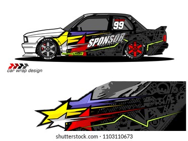 car Graphic vector. abstract racing shape design for vehicle vinyl wrap background  