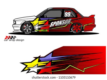 car Graphic vector. abstract racing shape design for vehicle vinyl wrap background 