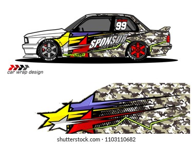 car Graphic vector. abstract racing shape design for vehicle vinyl wrap background  