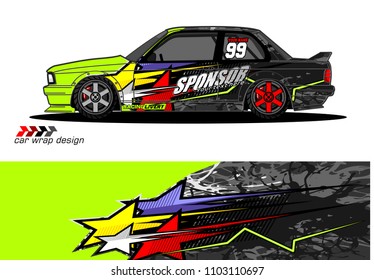 car Graphic vector. abstract racing shape design for vehicle vinyl wrap background 