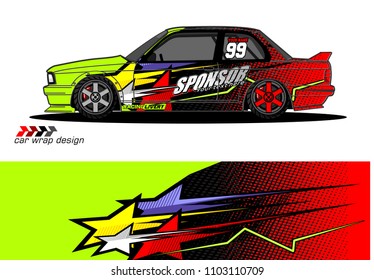 car Graphic vector. abstract racing shape design for vehicle vinyl wrap background 