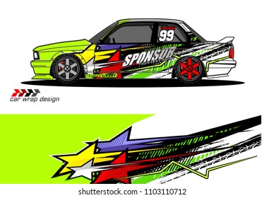 car Graphic vector. abstract racing shape design for vehicle vinyl wrap background 