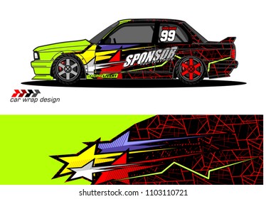 car Graphic vector. abstract racing shape design for vehicle vinyl wrap background 