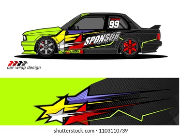 car Graphic vector. abstract racing shape design for vehicle vinyl wrap background 