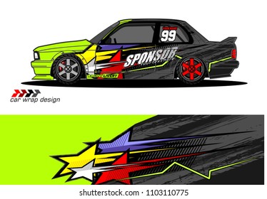 car Graphic vector. abstract racing shape design for vehicle vinyl wrap background 