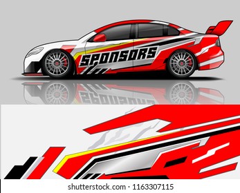 Car graphic vector. abstract racing shape with modern camouflage design for vehicle vinyl wrap 