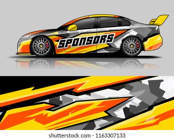 Car graphic vector. abstract racing shape with modern camouflage design for vehicle vinyl wrap 