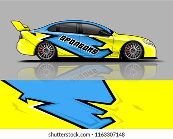 Car graphic vector. abstract racing shape with modern camouflage design for vehicle vinyl wrap 