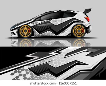 Car graphic vector. abstract racing shape with modern camouflage design for vehicle vinyl wrap 