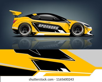 Car graphic vector. abstract racing shape with modern design for vehicle vinyl wrap