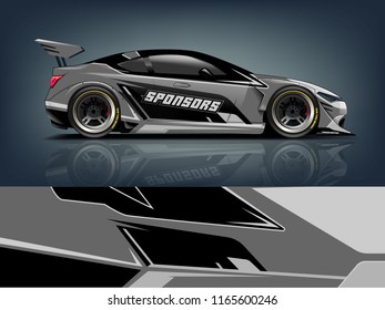 Car graphic vector. abstract racing shape with modern camouflage design for vehicle vinyl wrap