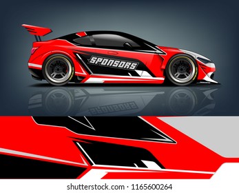 Car graphic vector. abstract racing shape with modern camouflage design for vehicle vinyl wrap