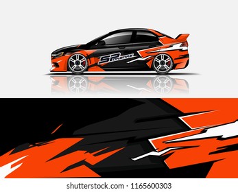 Car graphic vector. abstract racing shape with modern camouflage design for vehicle vinyl wrap