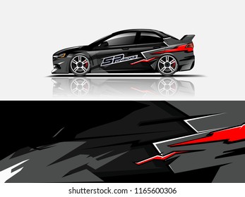 Car graphic vector. abstract racing shape with modern camouflage design for vehicle vinyl wrap