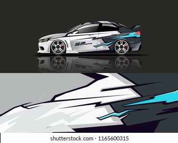 Car graphic vector. abstract racing shape with modern camouflage design for vehicle vinyl wrap