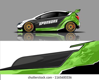 Car graphic vector. abstract racing shape with modern design for vehicle vinyl wrap