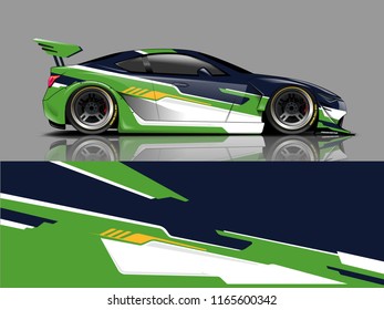 Car graphic vector. abstract racing shape with modern design for vehicle vinyl wrap
