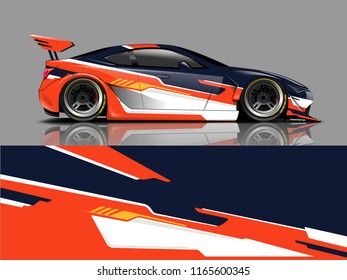 Car graphic vector. abstract racing shape with modern camouflage design for vehicle vinyl wrap
