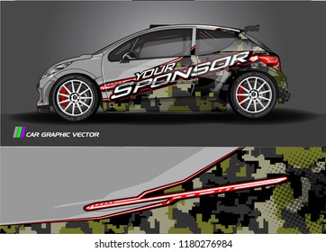 Car graphic vector. abstract racing shape with modern design for vehicle vinyl wrap