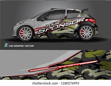 Car graphic vector. abstract racing shape with modern design for vehicle vinyl wrap