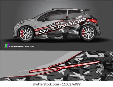 Car graphic vector. abstract racing shape with modern design for vehicle vinyl wrap