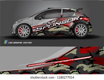 Car graphic vector. abstract racing shape with modern design for vehicle vinyl wrap