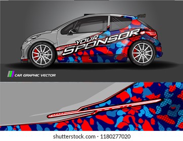 Car graphic vector. abstract racing shape with modern design for vehicle vinyl wrap