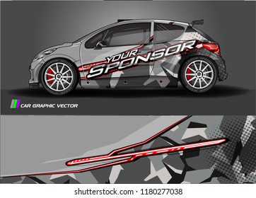 Car graphic vector. abstract racing shape with modern design for vehicle vinyl wrap