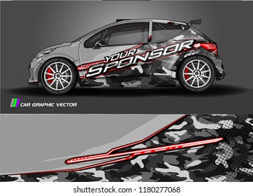 Car graphic vector. abstract racing shape with modern design for vehicle vinyl wrap