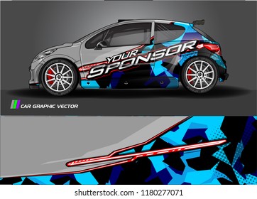 Car graphic vector. abstract racing shape with modern design for vehicle vinyl wrap