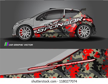 Car graphic vector. abstract racing shape with modern design for vehicle vinyl wrap
